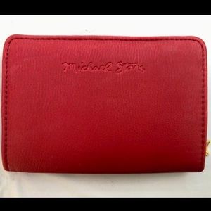 Ziparound Wallet Red 4” x 6” NWOT 🌟 Michael Stars